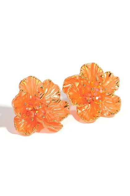 Shine with Elegant Flower Detailed Shiny Earrings