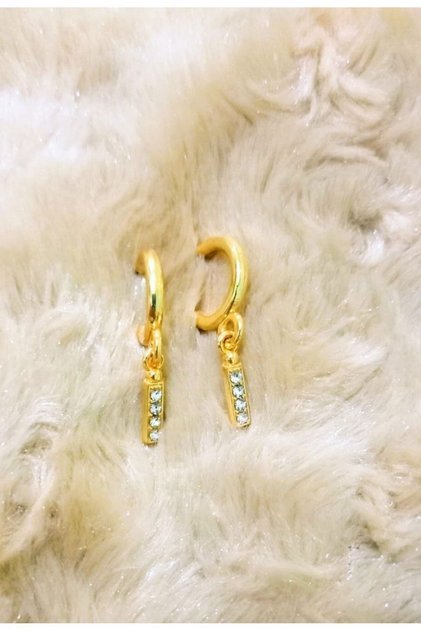 Reflect Your Elegance with the Stone Gold Letter Model Earrings