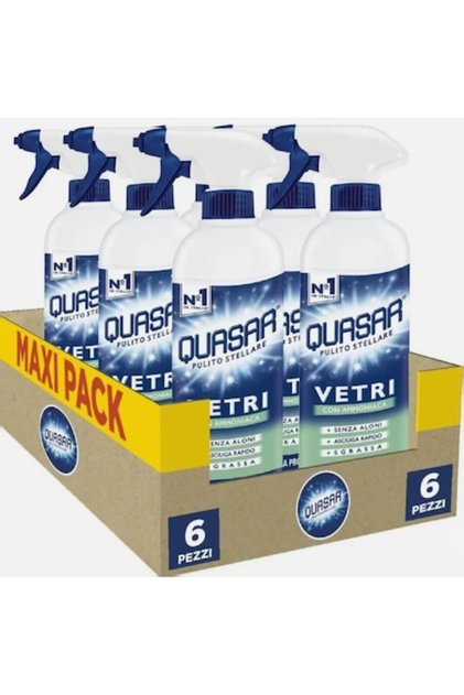 Detergent pentru geamuri cu amoniac Quasar 650 ml - Set 6 bucati