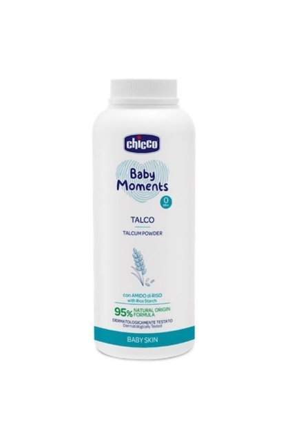 Pudra de talc cu amidon de orez Chicco Baby Moments, 150g, 0 luni+