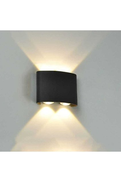 Lampă de perete LED pentru exterior, lumină caldă 2056/2 Negru 8 x 4 x 12 cm
