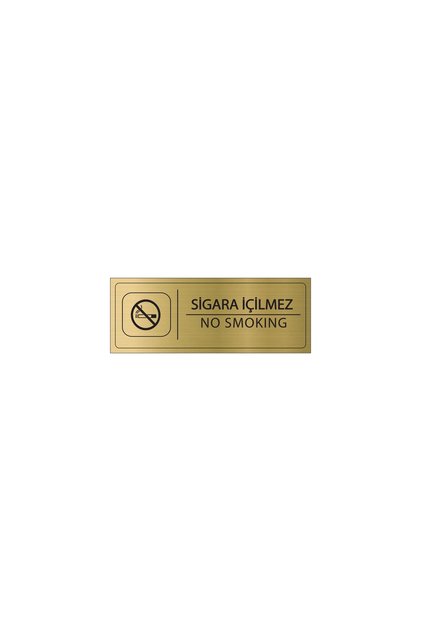 Sigara İçilmez İsimlik Altın Metal Kapı İsimliği Levhası Yönlendirme Tabelası