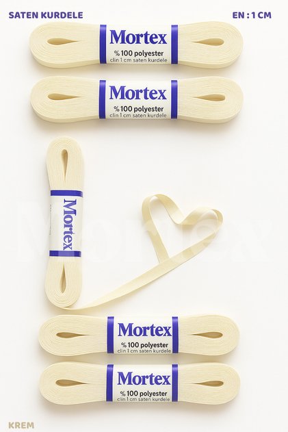 Cream Satin Ribbon 1cm 10Mt - Ribbon for Bundle, Wedding, Engagement, Dowry, Gift, Decoration