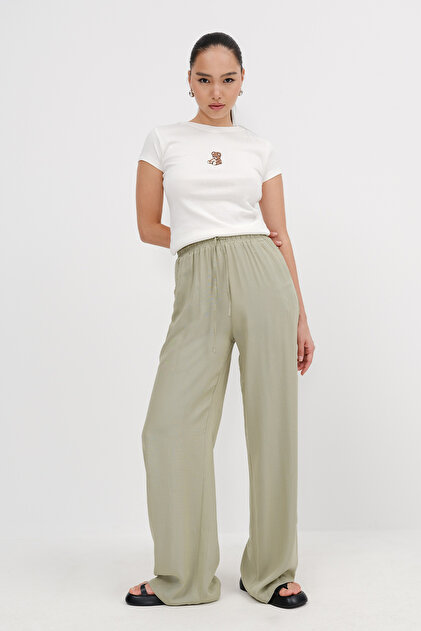 ぱん Addax Önden Bağlamalı Wide Leg Pantolon PN16791-J10 - Fiyatı