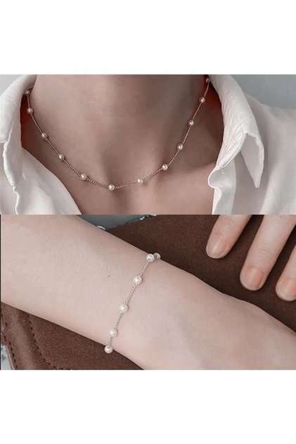 Stylish Pearl Chain Set: Elegance and Shine in One