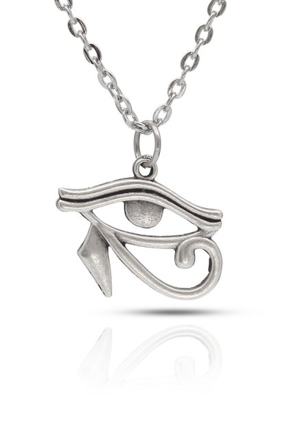 Horus'un Gözü Kolye Antik Mısır Koruma Sembolü Kolye - Antik Gümüş Kaplama Klasik Zincirli