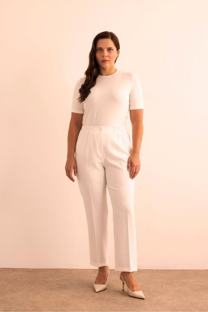 Elastic Waist Woven Trousers