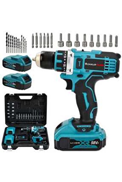 EKİNLER 58vf 5ah Çelik Mandrenli Şarjlı Matkap Seti EEA217