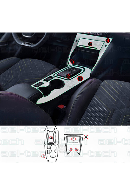 ael-tech Peugeot 2008 E-Toggle Uyumlu Vites Etrafı Piano Black TPU
