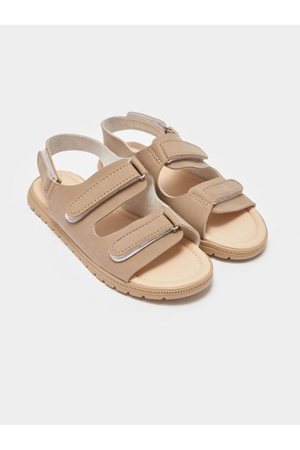 Beige Velcro Boys Sandals