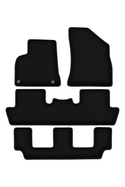 Covorașe BASIC negre din velur pentru: Peugeot 5008 I 7 locuri (2009-2017)