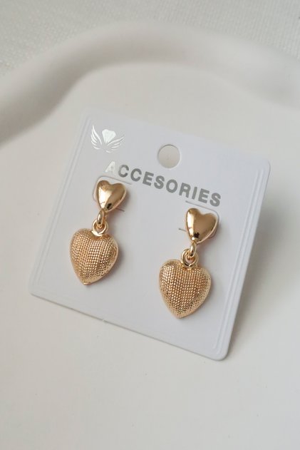 Women's Earrings Plain Serrated Dangle Heart Earrings