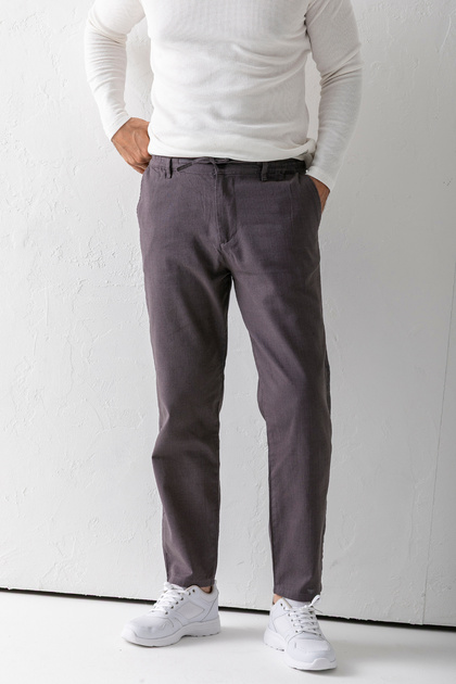 Men's Adjustable Waist Pocket Jogger Pants Gray - 5060