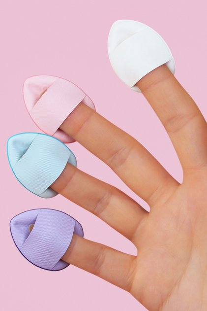 Finger Makeup Sponge 4-Piece Mini Oval