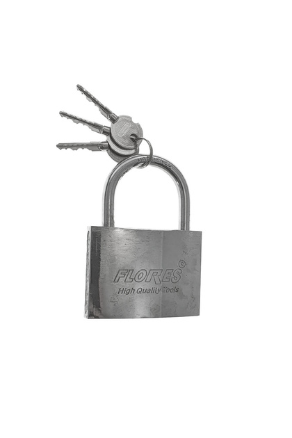 Lacat din inox, cu 3 chei stea, 75 mm, FS-11441, otel durificat, argintiu