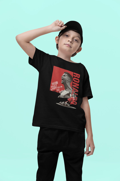 Goat Ronaldo Written Unisex Legend Footballer Printed Children's T-Shirt (1-12 Years)