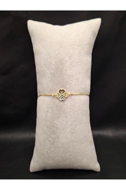 Gold Color Stone Clover Model Bracelet