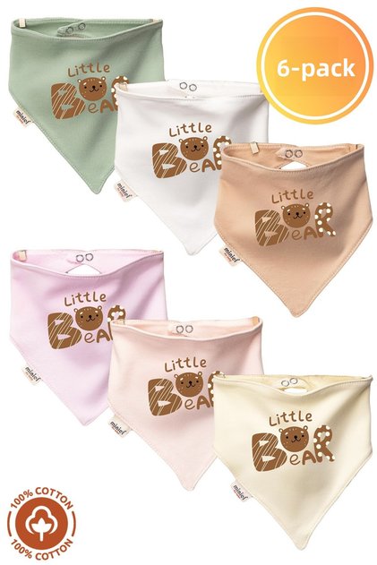 Baby Girl Newborn Combed Organic Cotton Bear Printed Baby Bib Set of 6