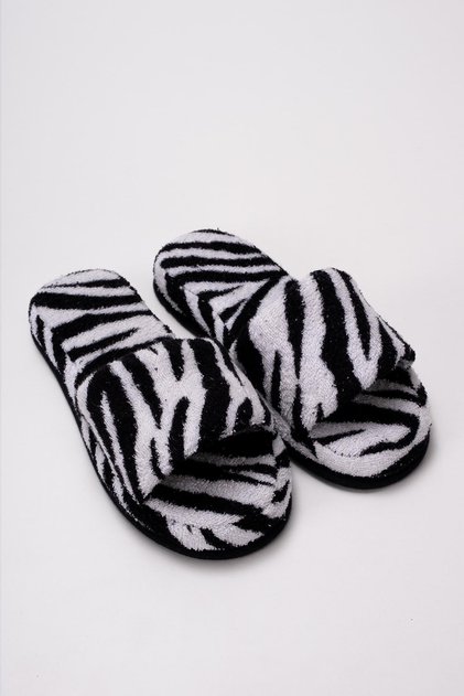 Printed Slippers Towel Bathroom Home Hotel Slippers Non-Slip Thick Open Toe