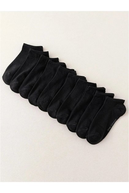 10 Pack Basic Short Socks Black