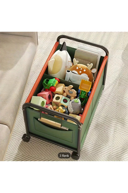 PURE JOY JoyBox Tekerlekli Oyuncak Saklama Arabası – 6 Ay ile 9