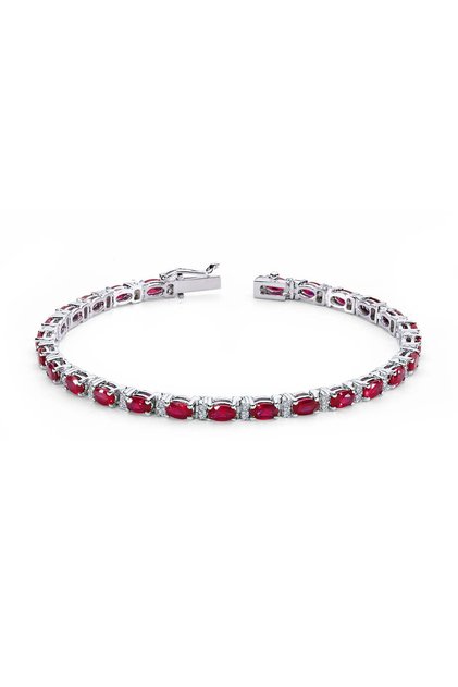 Pırlantalı Oval Yakut Bileklik - 4080004