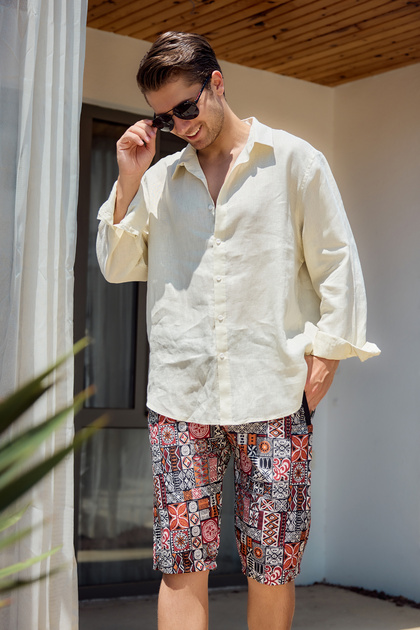 Patterned Men's Shorts Capri Swimsuit RKS-05 Remsa Swimwear