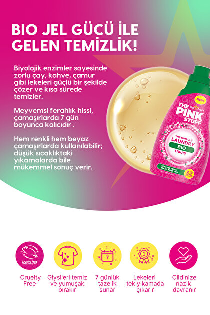 ThePinkStuff Mucizevi Bio Sıvı Çamaşır Yıkama Deterjanı 960 Ml