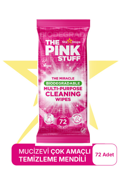 Mucizevi Biyolojik Olarak Parçalanabilir Çok Amaçlı Temizleme Mendilleri-Büyük72liMendil-MeyveliKoku