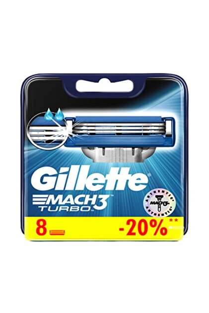 Gillette Mach 3 Turbo 8'li Yedek Tıraş Bıçağı Karton Paket Fiyatı