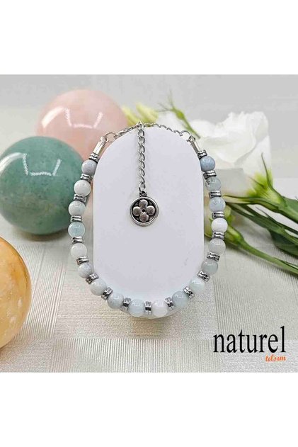 Aquamarine Natural Stone 6mm Bracelet