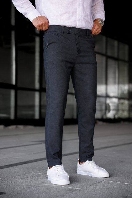 Men's Quality Stretchy Lycra Ankle Length Relaxed Fit Slim Fit Fabric Pants