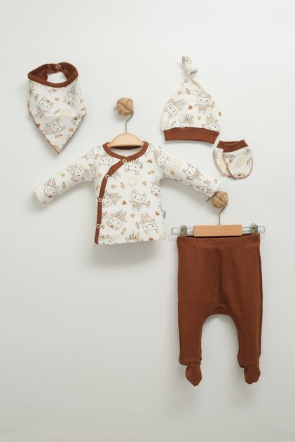 Tavşanlı 5-Piece Newborn Baby Boy Hospital Release Set