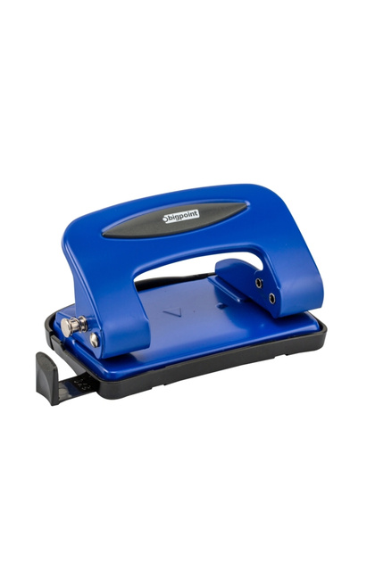 Hole Puncher 10 Sheets Blue, Metal Assembly, Locked, Rubber Base