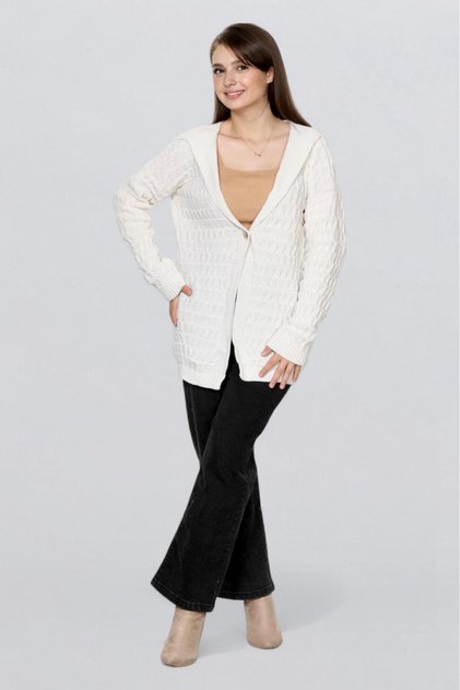 Women's Knitted Detailed Knitwear Long Cardigan Hijab Flt1011