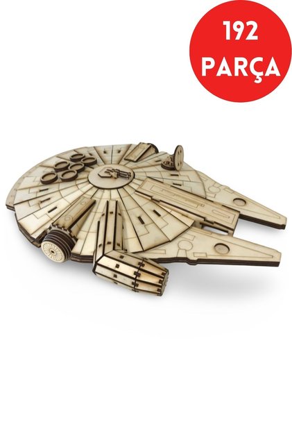 Ahşap Millennium Falcon Maketi - 3D Puzzle Uzay Aracı - Bilim Kurgu Temalı Puzzle Kit