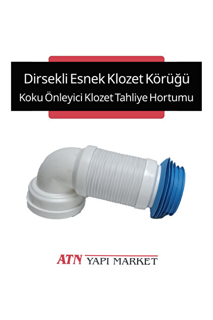 Dirsekli Esnek Klozet Körüğü – Koku Önleyici Klozet Tahliye Hortumu – 110 mm PVC Gider Bağlantı