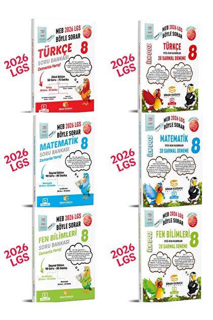 SİNAN KUZUCU YAYINLARI 2026 LGS türkçe-matematik-fen soru