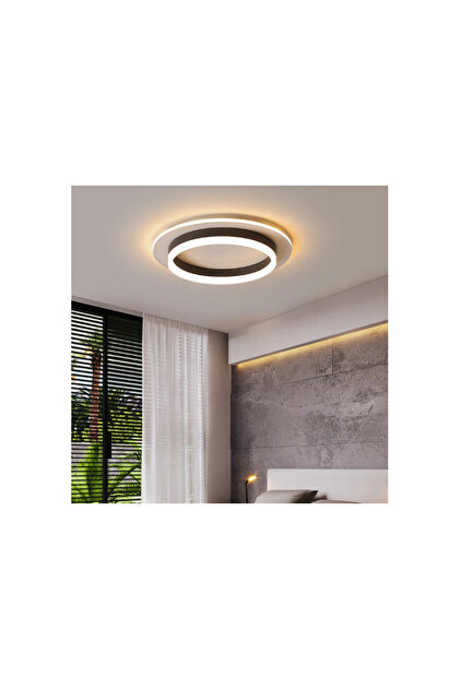 Lampă de tavan neagră 30W, rotundă, lumină LED caldă, neutră, rece, 8 x 24 x 24 cm