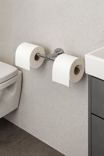 Fi Toilet Paper Holder, Open, Double - Chrome