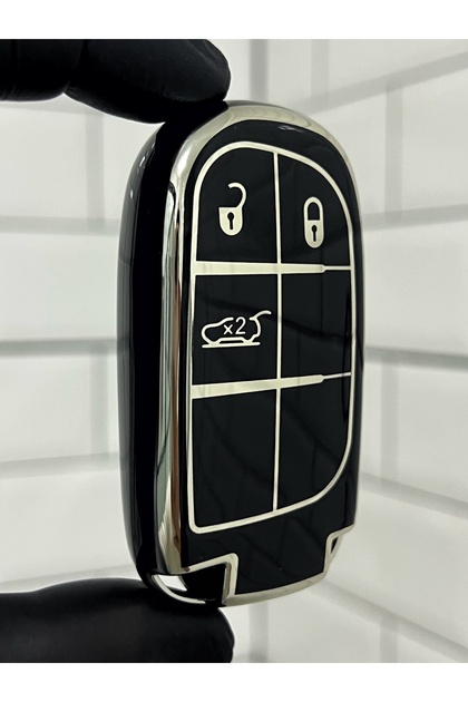 Fiat Egea Cross 500X 500L Compatible Key Case Black Silver