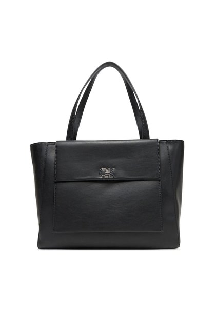 Ck Re-Lock Medium Shopper Women's Black Bag Lv04F3223G-Ub1