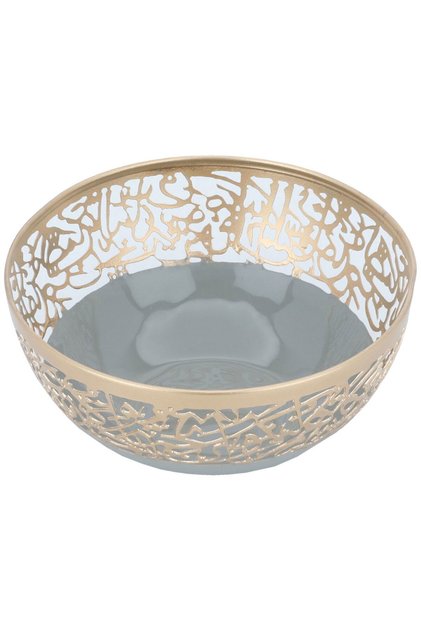 Al Saif Gallery Steel Bowl, 16×16×7 cm, Circular - Gray