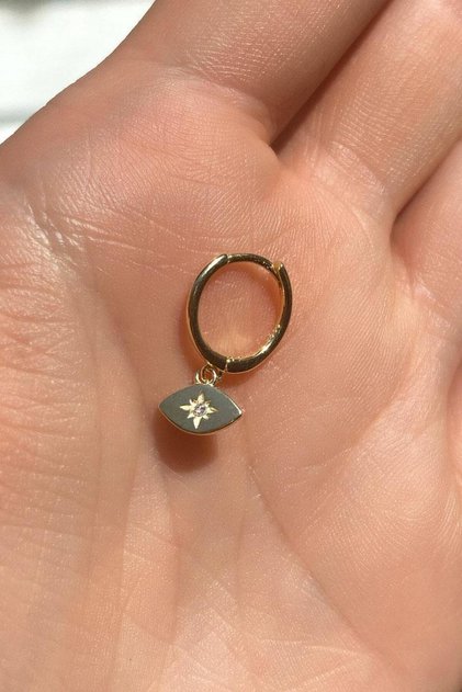 925 Ayar Gümüş, Kutup Yıldızı Piercing Küpe