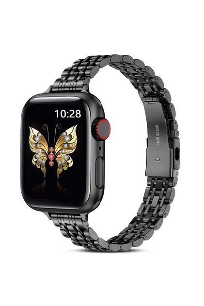 Apple Watch 38mm 40mm 41mm 42mm | Slim Metal Band | Black