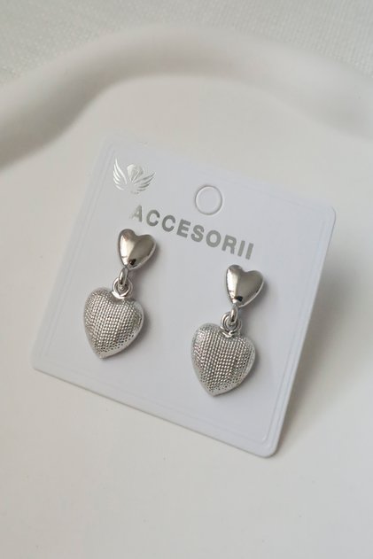 Women's Earrings Plain Serrated Dangle Heart Earrings
