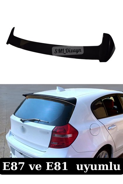 Bmw E87-E81 Spoiler Parlak Siyah Plastik E87-E81 Bagaj-üstü-Spoyler-Spoylır-Çıta