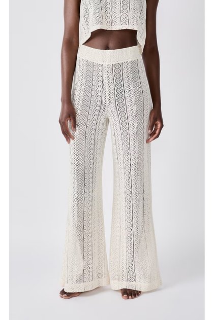 Ecru Lace Bikini Top Pantalon