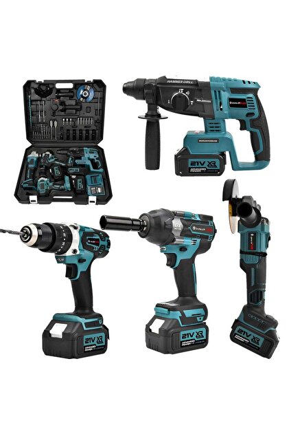 PROHUMMER 21V Kombo: 800Nm Somun Sökücülü 4'lü Akülü Set (Matkap