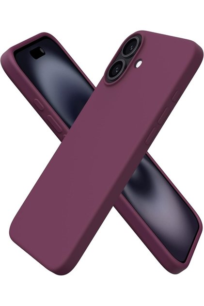 İphone 16 Uyumlu Kılıf Içi Kadife Kamera Yükseltili Lansman Silikon Kapak Bordo